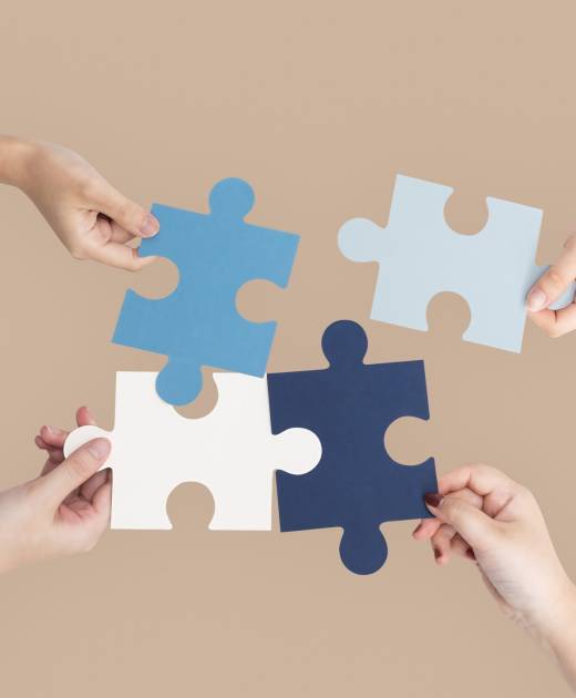 Hands holding puzzle